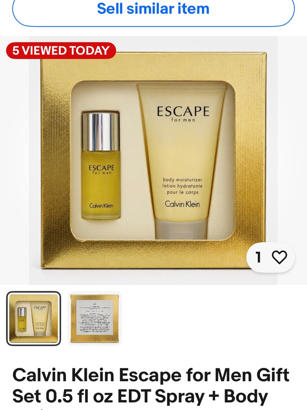Calvin Klein Escape Gift Set in Gold and Yellow